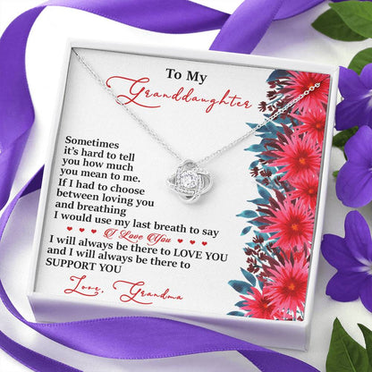 Grandma to Granddaughter 4 Love Knot Neclace