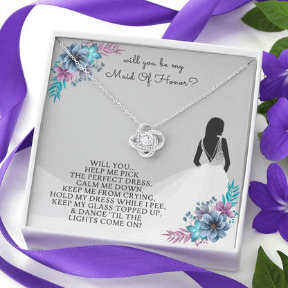 MAID OF HONOR - CARD Love Knot Neclace