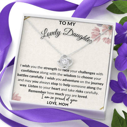 Gift for Daughter - Love Knot Necklace - I am so proud of you