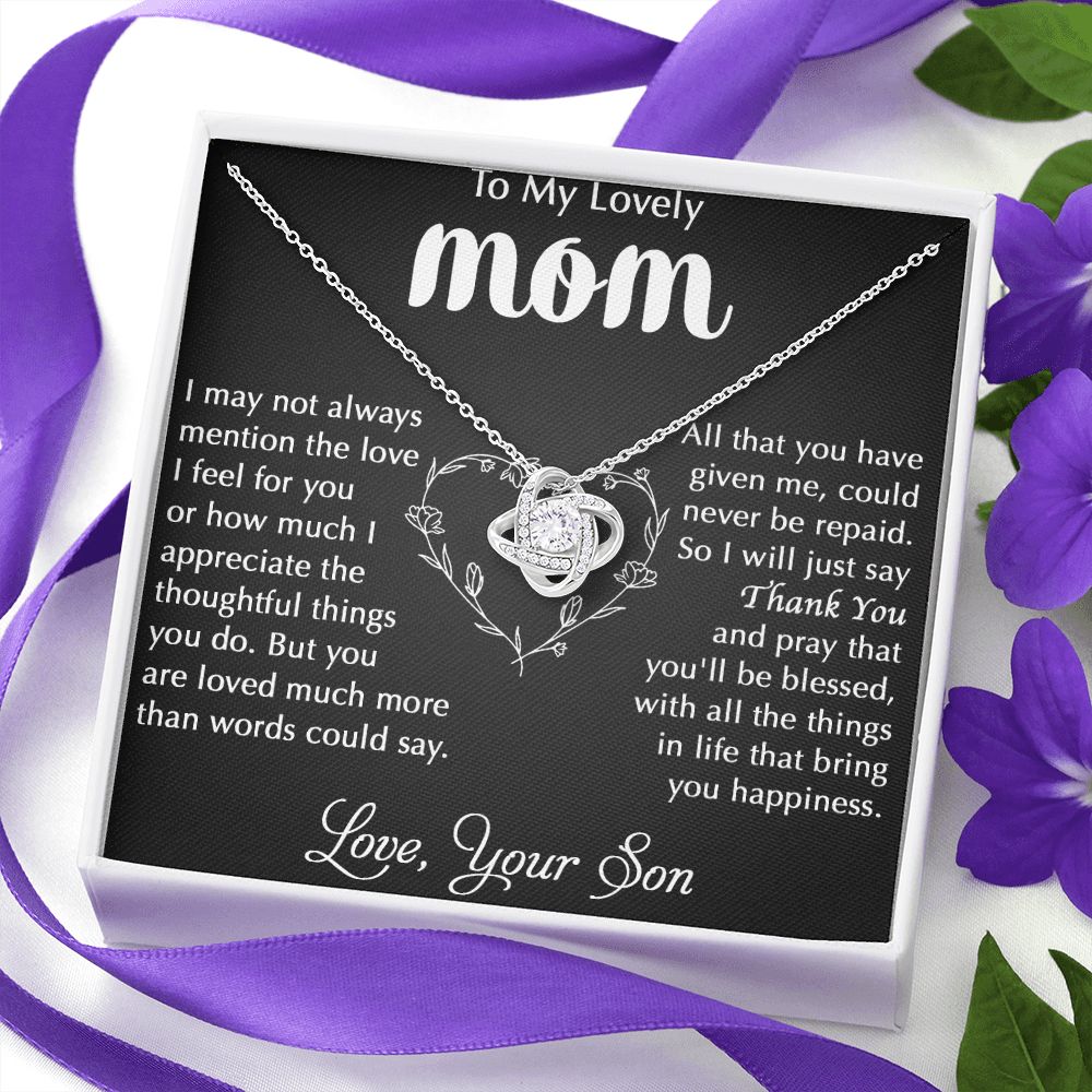 My Lovely Mom - I Appreciate Love Knot Neclace