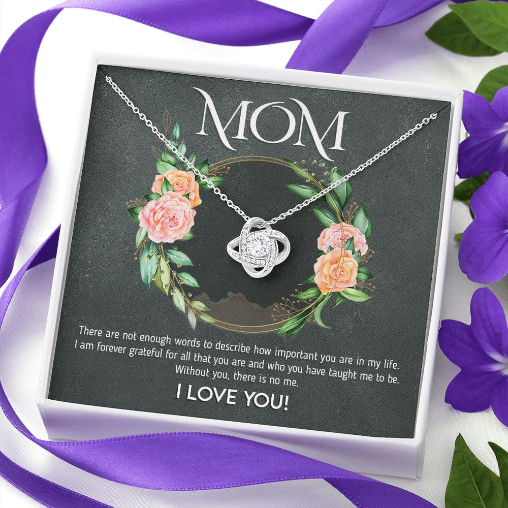 Mom - Not Enough Words Love Knot Neclace