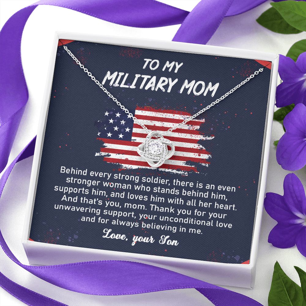 To My Military Mom Love Knot Neclace