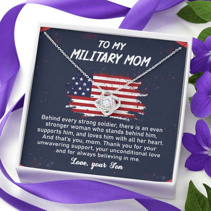To My Military Mom Love Knot Neclace