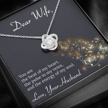 BEAT OF MY HEART Love Knot Neclace