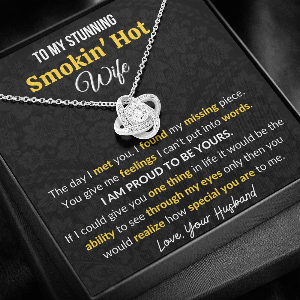 Gift for Wife Love Knot Necklace with Message Card If I could give you one thing