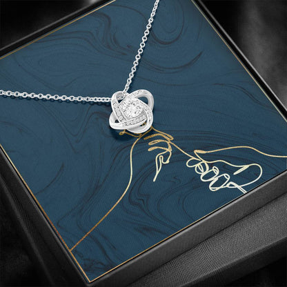 GOLD ROSE BLANK Love Knot Neclace