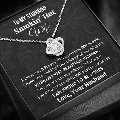 Gift for Wife | Lifetime kind of a Woman | 14k gold plated Love Knot Necklace