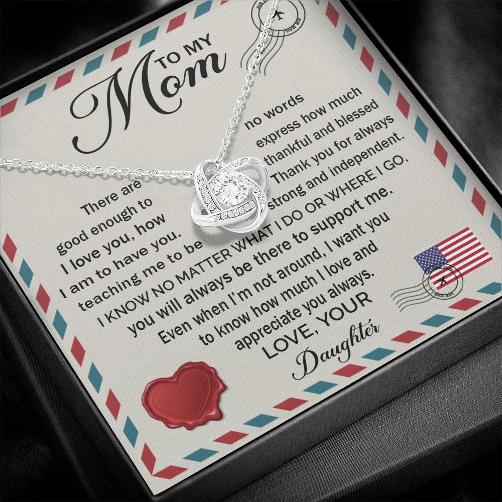To My Mom - How Much I Love You Love Knot Neclace