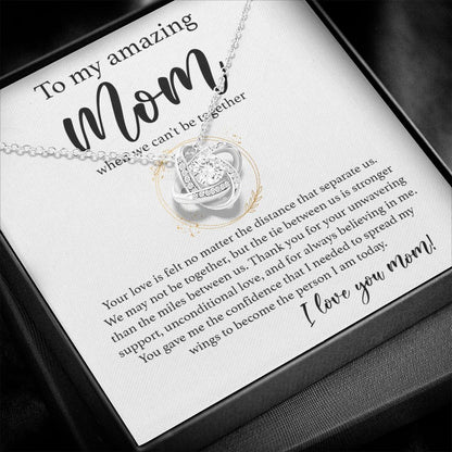 My Amazing Mom - When We Can't be Together Love Knot Necklace
