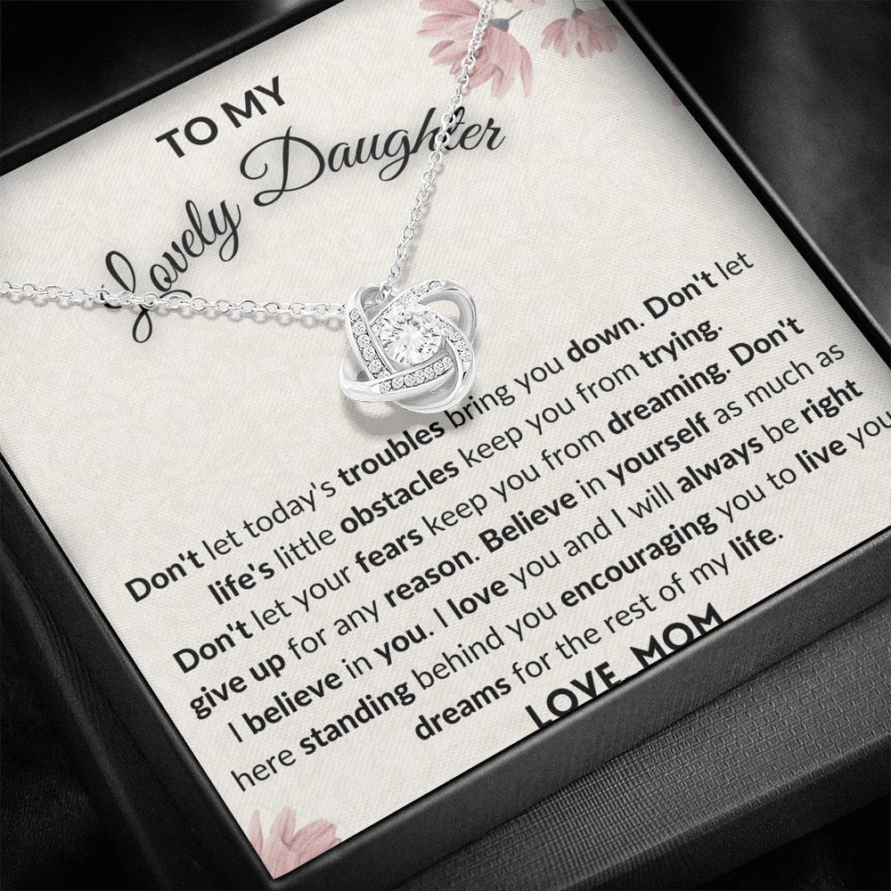 Gift for Daughter - Love Knot Necklace - I will always be right here