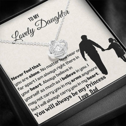 Gift For Daughter | 14k Gold Plated Love Knot Necklace | Never feel that you are alone