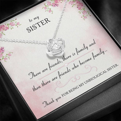 FRIENDS WHO BECOME FAMILY - CARD Love Knot Neclace