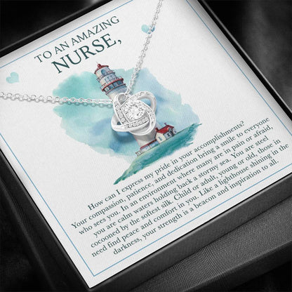 AN AMAZING NURSE - CARD Love Knot Neclace