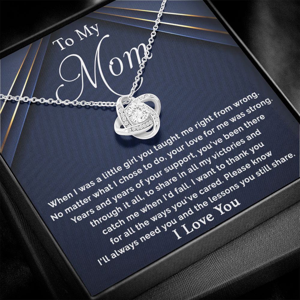 To My Mom - I Want To Thank You Love Knot Necklace