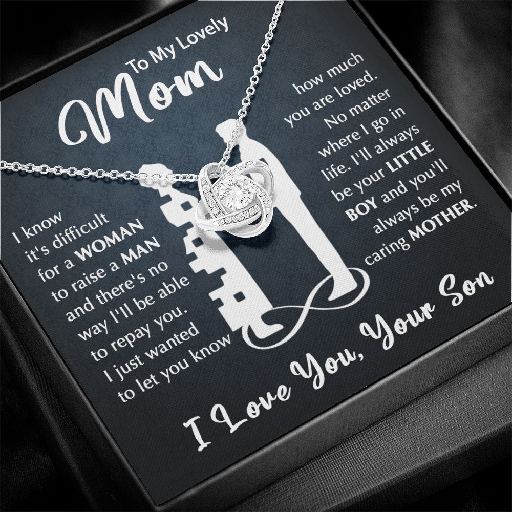 To My Mom - Your Little Boy Love Knot Necklace