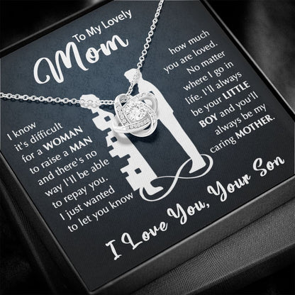To My Mom - Your Little Boy Love Knot Necklace