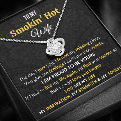 Gift for Wife Love Knot Necklace With Message Card Love You Longer