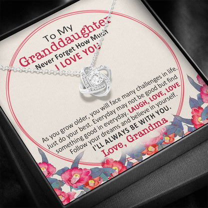 Grandma to Granddaughter 3 Love Knot Neclace