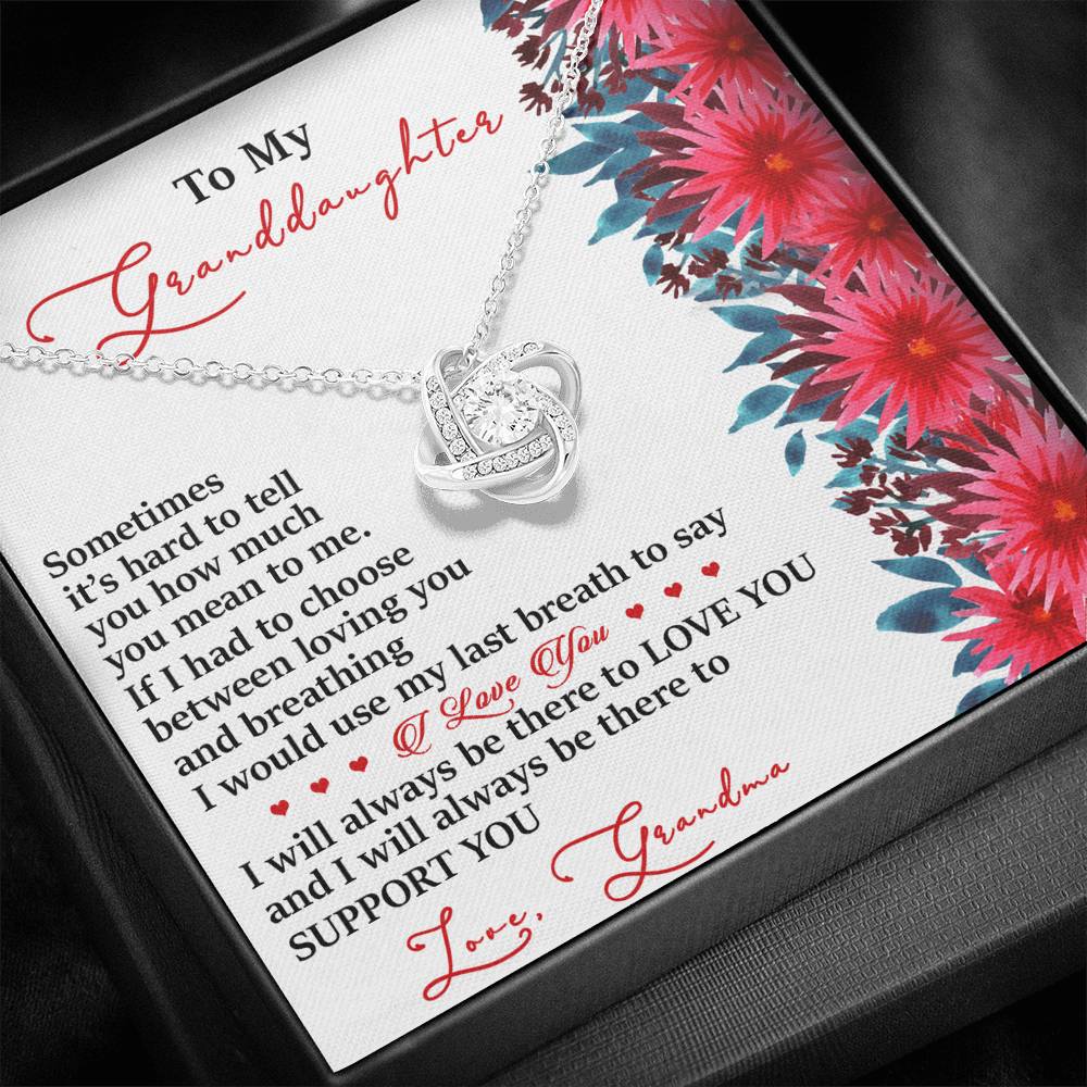 Grandma to Granddaughter 4 Love Knot Neclace