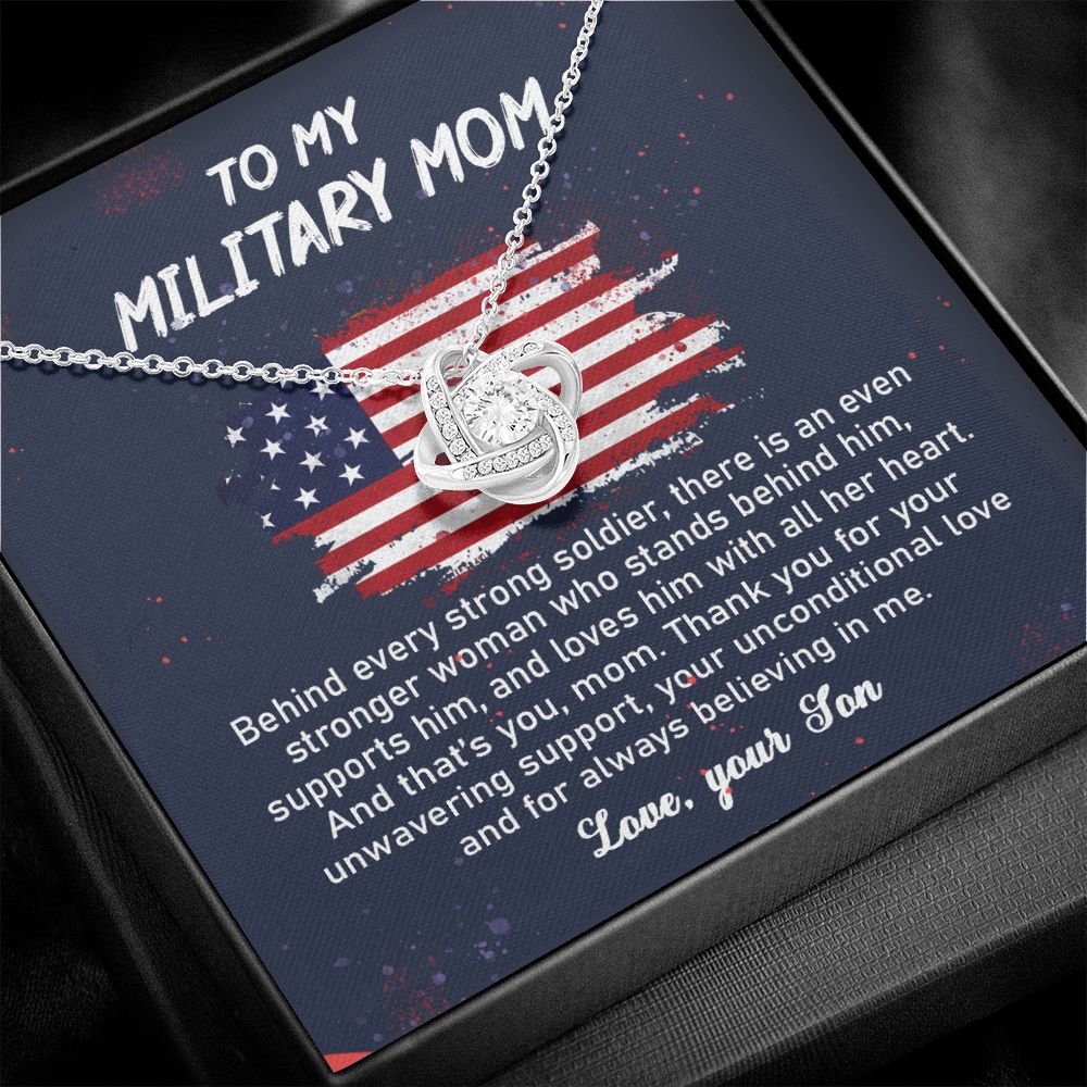 To My Military Mom Love Knot Neclace