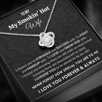 Gift for Wife | 14k Gold Plated Love Knot Necklace | I choose you