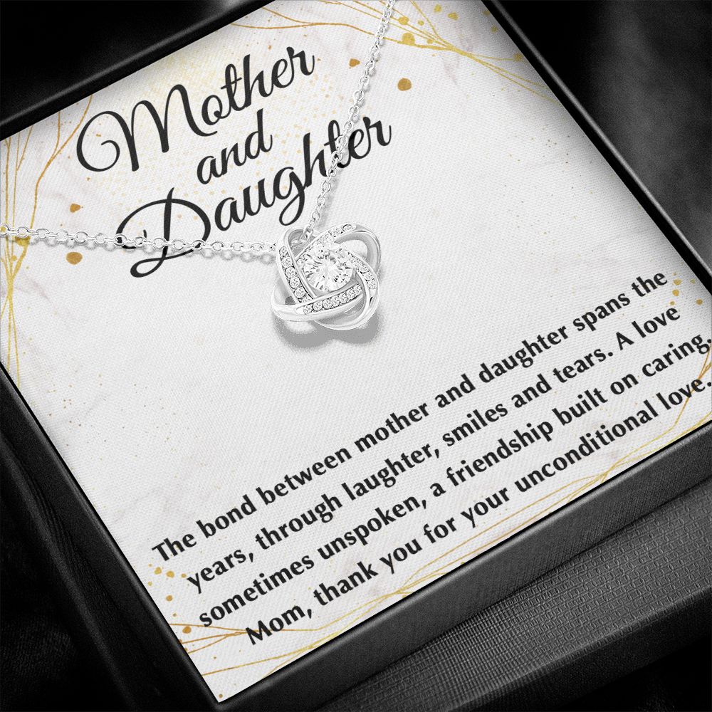 The Bond Between Mother _ Daughter Love Knot Neclace