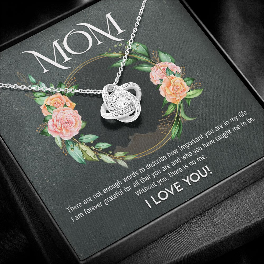Mom - Not Enough Words Love Knot Neclace