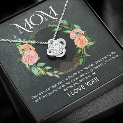 Mom - Not Enough Words Love Knot Neclace