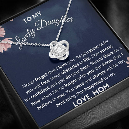 Gift for Daughter - Love Knot Necklace - Never forget that I love you
