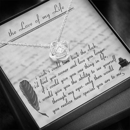 THE LOVE OF MY LIFE Love Knot Neclace