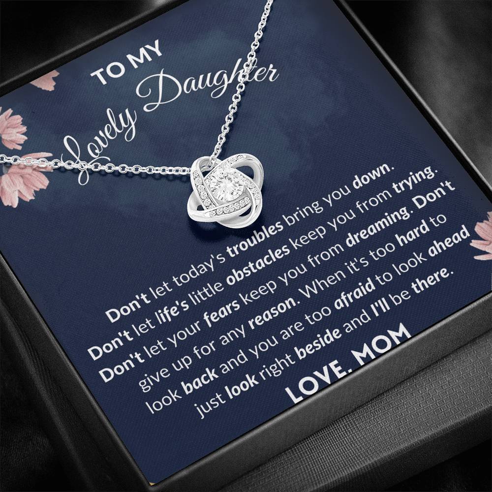 Gift for Daughter - Love Knot Necklace - Look right Beside