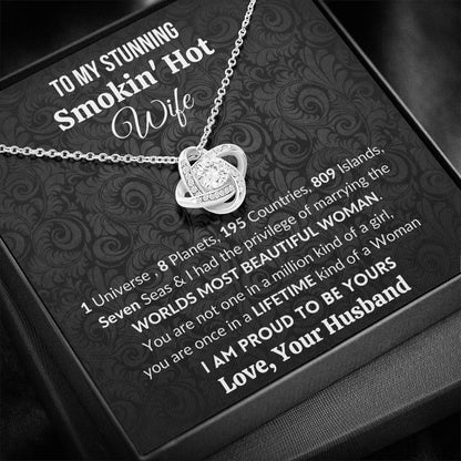 Gift for Wife | 14k Gold Plated Love Knot Necklace | Proud to be yours