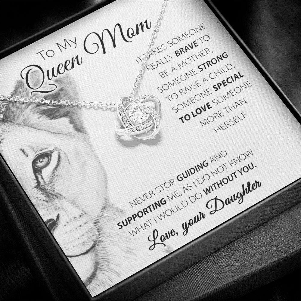 To My Queen Mom Love Knot Neclkace