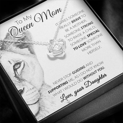 To My Queen Mom Love Knot Neclkace