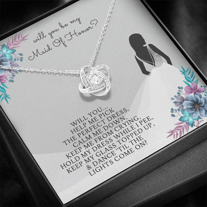 MAID OF HONOR - CARD Love Knot Neclace