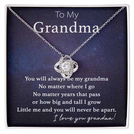 To My Grandma-Never Be Apart Love Knot Necklace