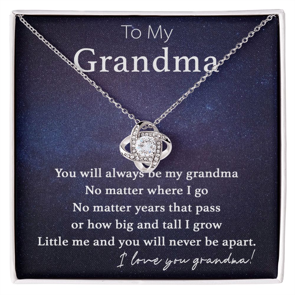 To My Grandma-Never Be Apart Love Knot Necklace