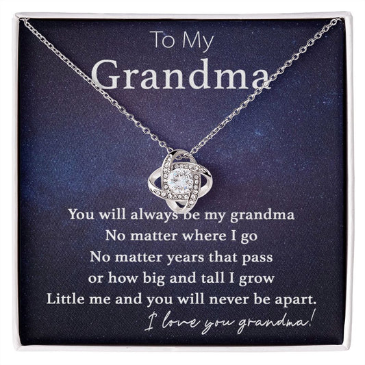 To My Grandma-Never Be Apart Love Knot Necklace