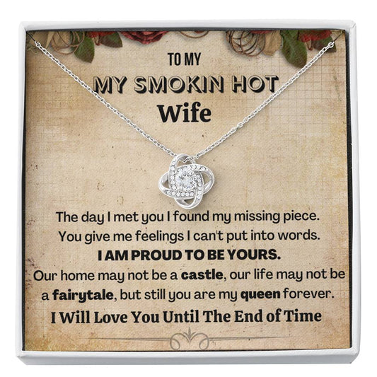 Gift For Wife | 14K Gold Plated Love Knot Necklace with Heartwarming Message Card