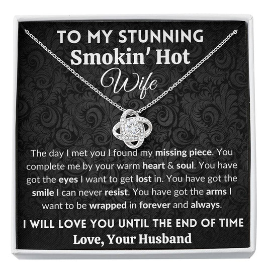 Gift for Wife | 14K gold plated love knot necklace | I will love you until the end of time.