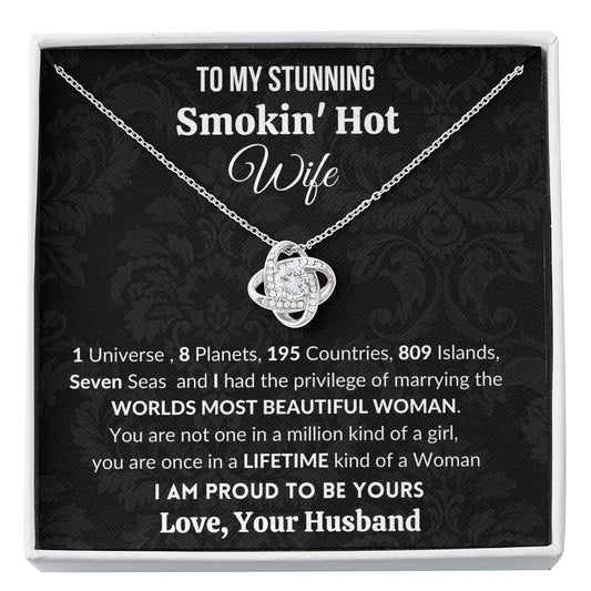 Gift for Wife | Lifetime kind of a Woman | 14k gold plated Love Knot Necklace