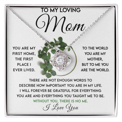 To My Loving Mom Ver2 Love Knot Neclace