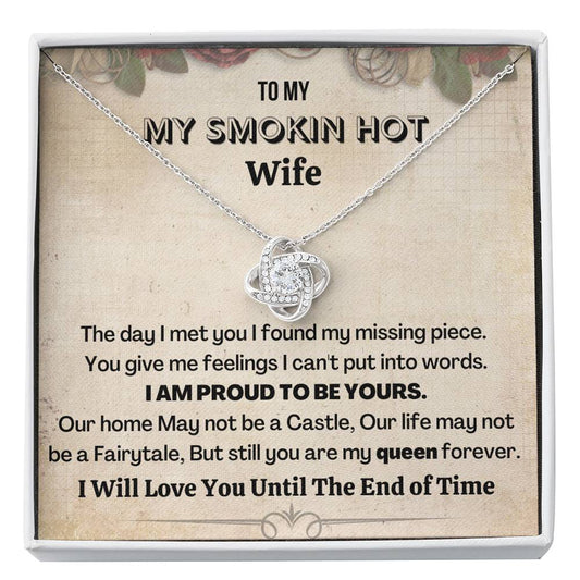 Gift For Wife | 14K gold plated Love Knot Necklace with heartwarming message card.