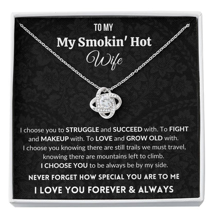 Gift for Wife | 14k Gold Plated Love Knot Necklace | I choose you