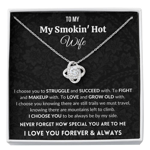 Gift for Wife | 14k Gold Plated Love Knot Necklace | I choose you