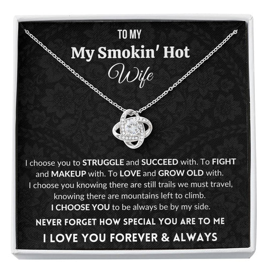 Gift for Wife | 14k Gold Plated Love Knot Necklace | I choose you