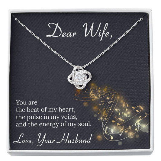BEAT OF MY HEART Love Knot Neclace