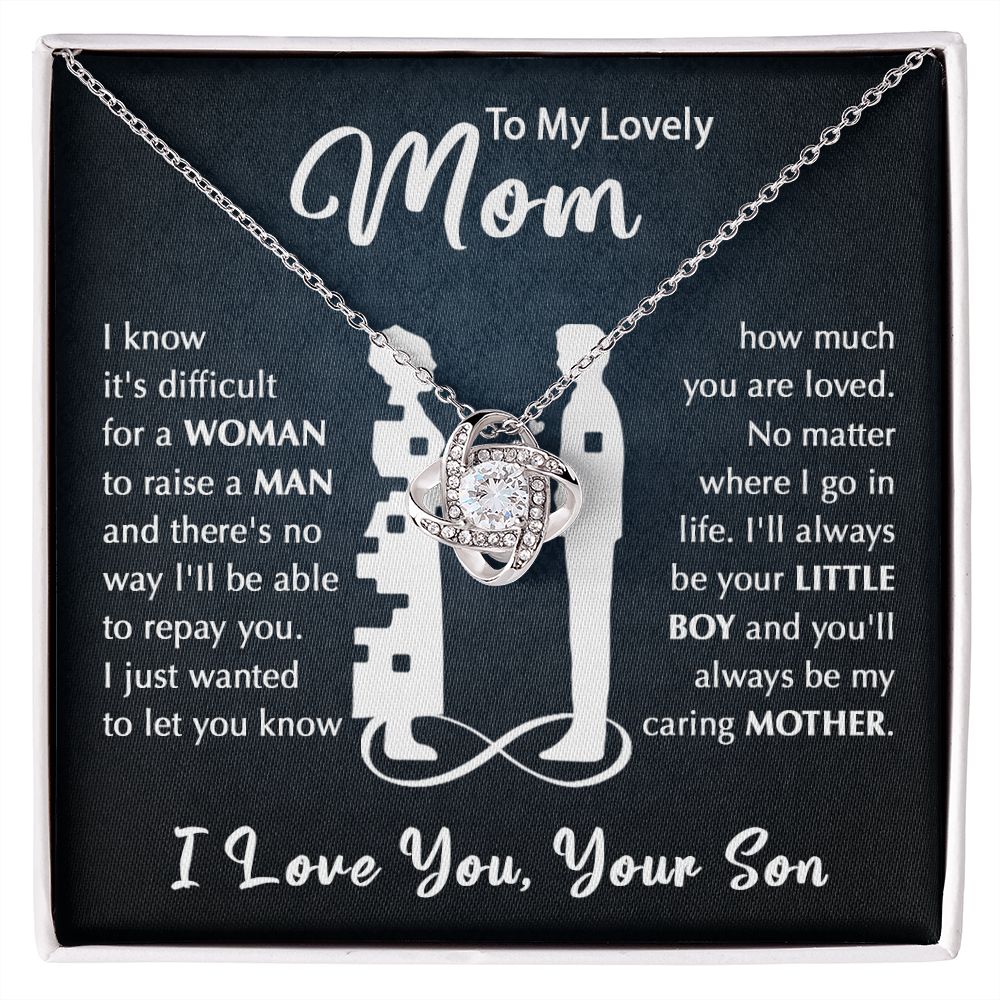 To My Mom - Your Little Boy Love Knot Necklace