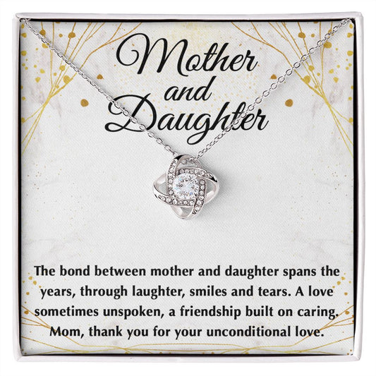 The Bond Between Mother _ Daughter Love Knot Neclace