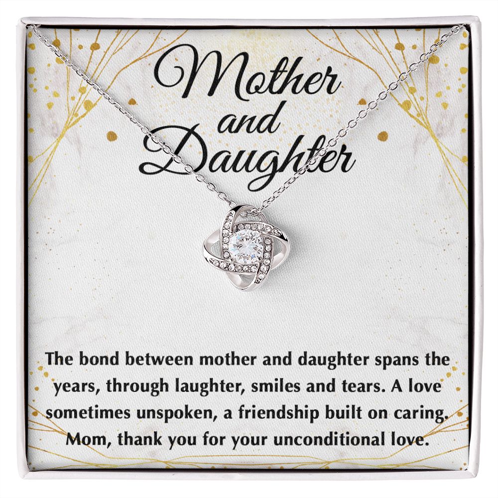 The Bond Between Mother _ Daughter Love Knot Neclace